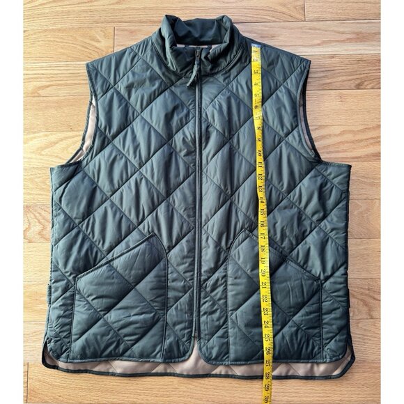 J Crew Mens Walker Vest XL Green Tan Quilted Full Zip Pockets B1930 - Picture 12 of 13